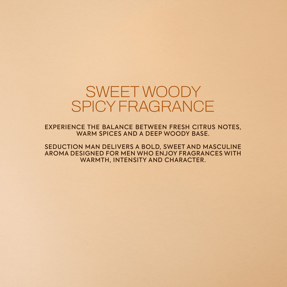 Seduction Man de Saphir - a sweet woody spicy fragrance with citrus, spices and leather